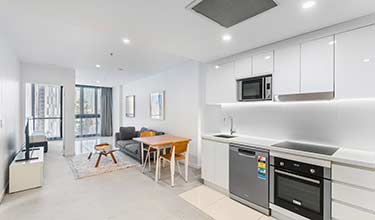 1 Bedroom + Study - study area